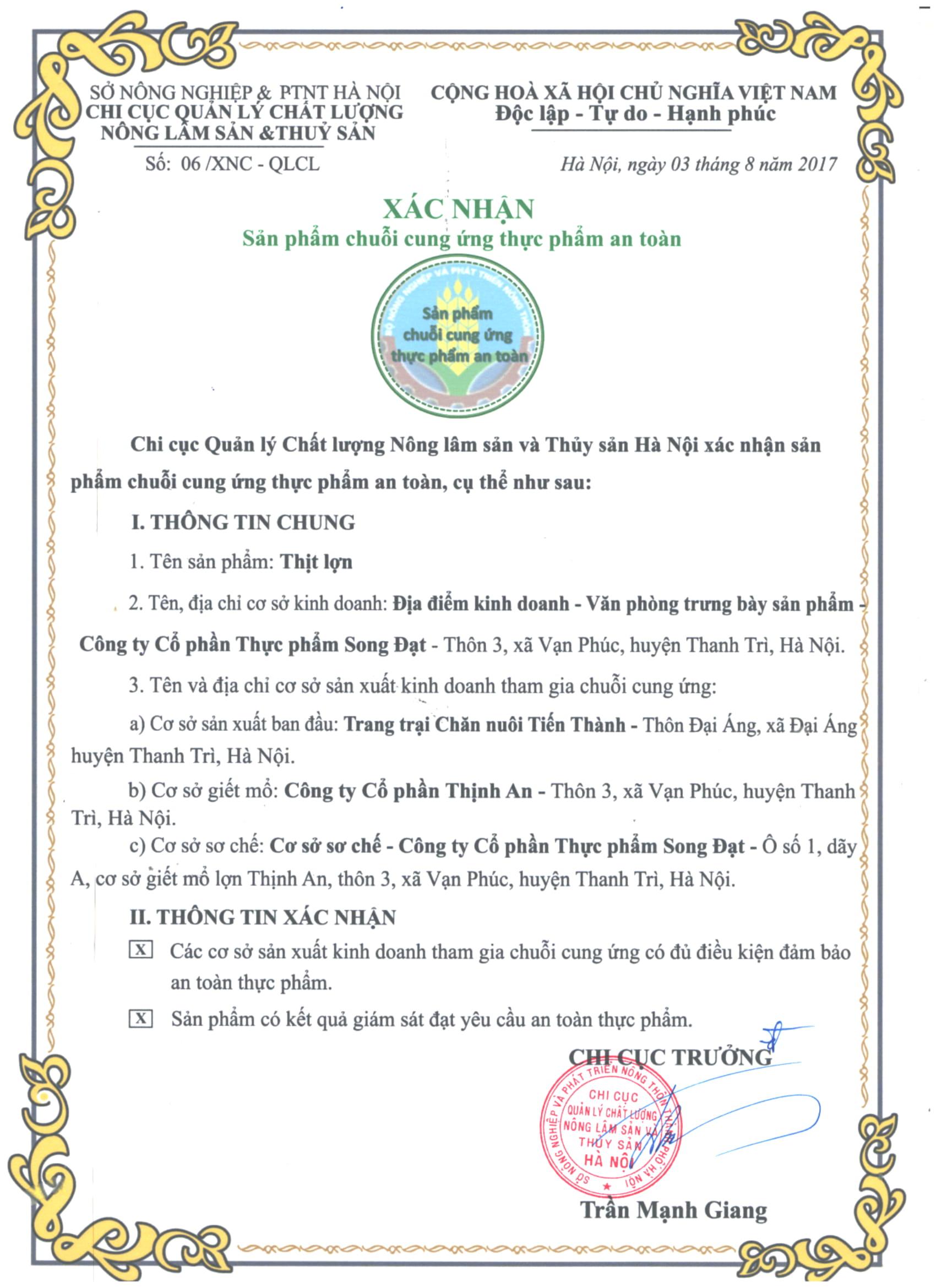 Chứng nhận